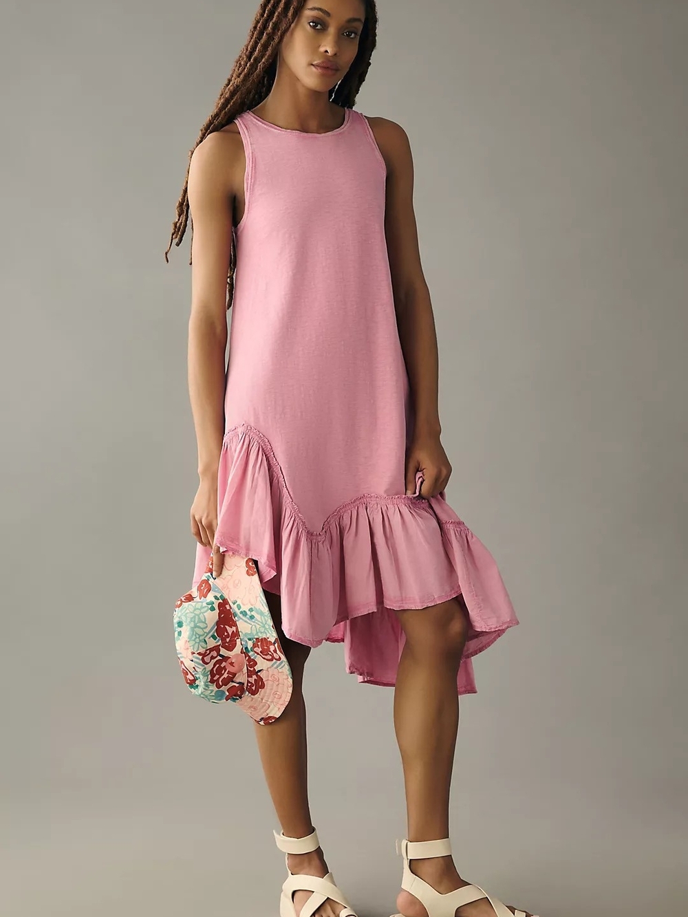 Daily Practice by Anthropologie | Asymmetrical Ruffle‑Hem Dress – Pink – Size 2X - Picture 3 of 8